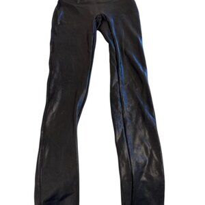 Spanx Faux Leather Moto Leggings Black High Waisted Shapewear Medium Going Out